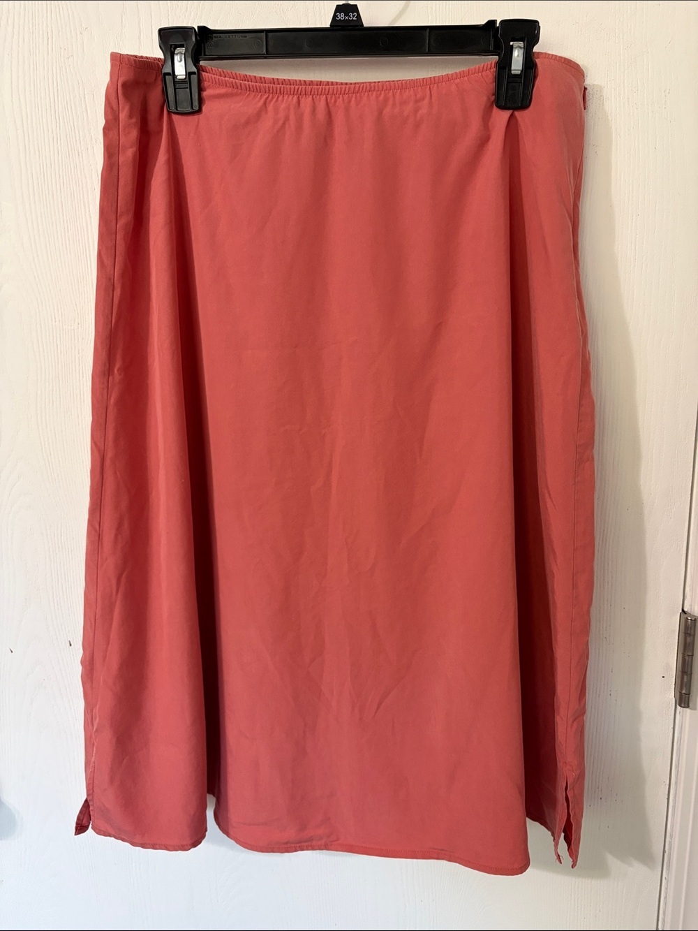 Eileen Fisher Crepe Silk Blend Coral Maxi A-Line Skirt Like New Sz Small Fit Med - Picture 2 of 7